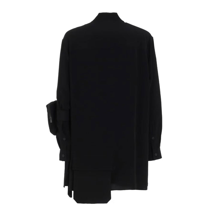 TA TUXEDO STAND COLLAR POCKET BLOUSE