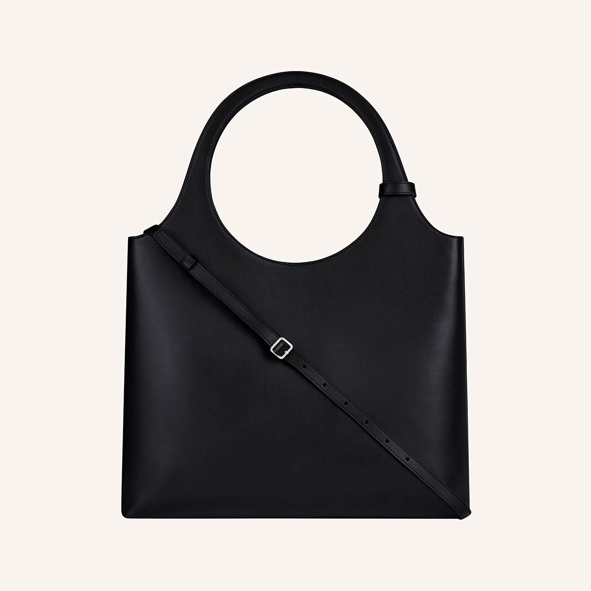 Courreges（クレージュ）のヴィンテージな「Holy」バッグシリーズのトートバッグ、ハンドバッグ COURREGES クレージュ Holy ホリー ロゴ レザー Bag バッグ (Courreges