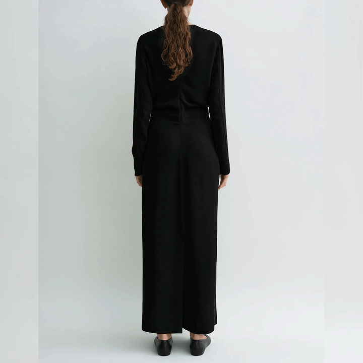 Long-sleeve slouch waist dress