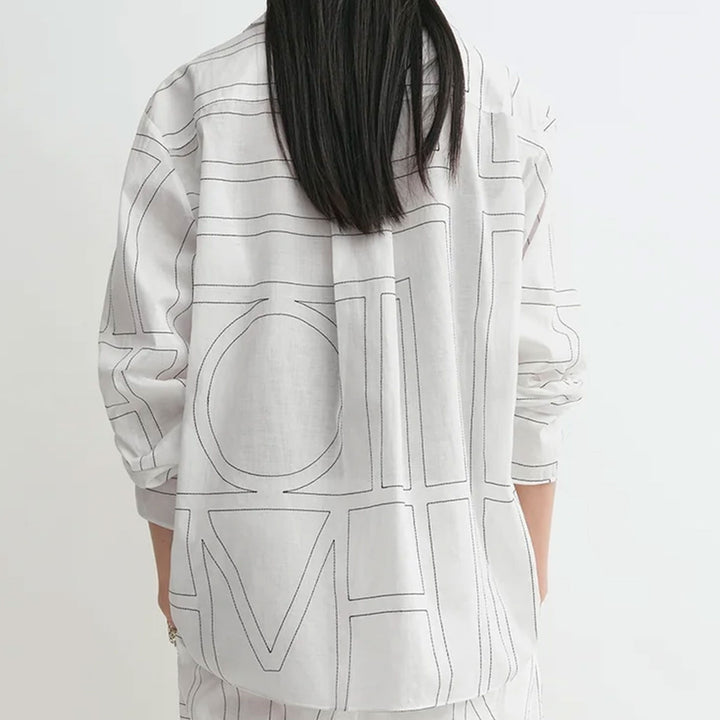 Monogram cotton-blend PJ top