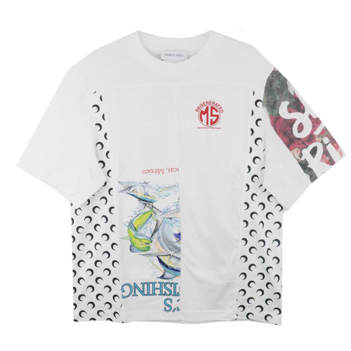 Marine serre(マリーンセル) | Upcycled jersey crewneck t-shirt Tシャツ
