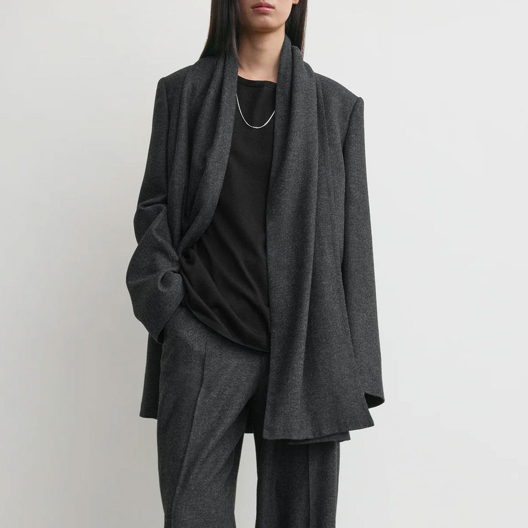 Scarf blazer charcoal