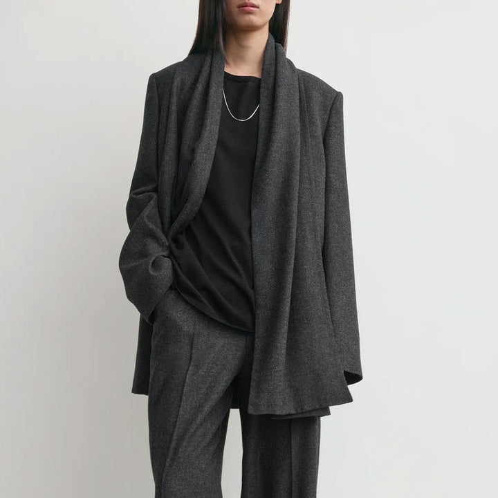 Scarf blazer charcoal