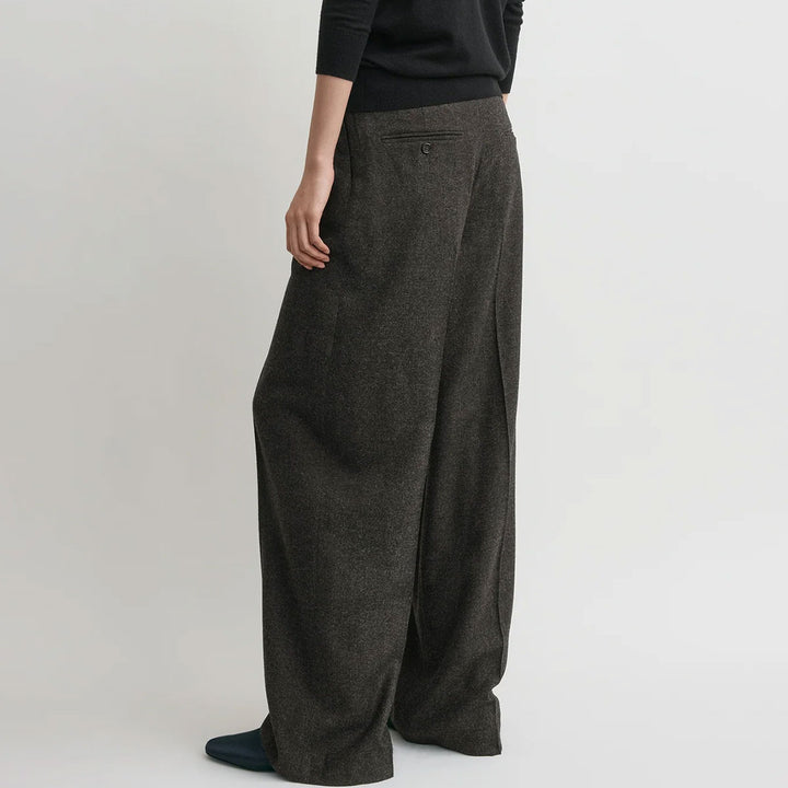 Wide flannel trousers charcoal petite