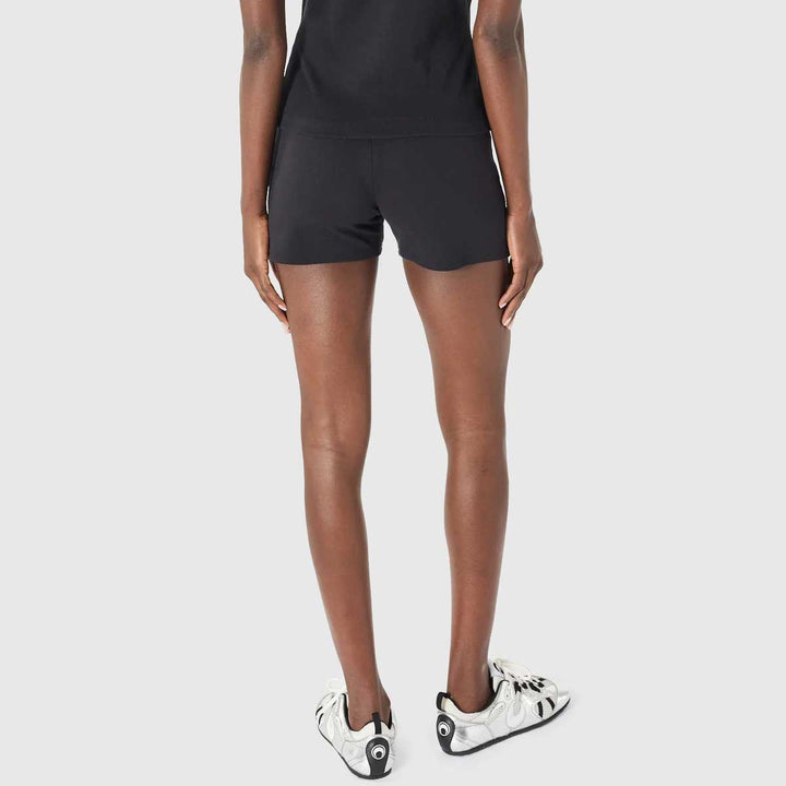 Marine Serre - Light Ribbed Jersey Drawstring-Waist Mini Shorts