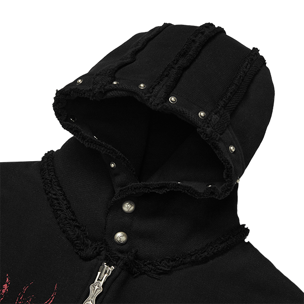 Dragon Stud Zip-up Hoodie