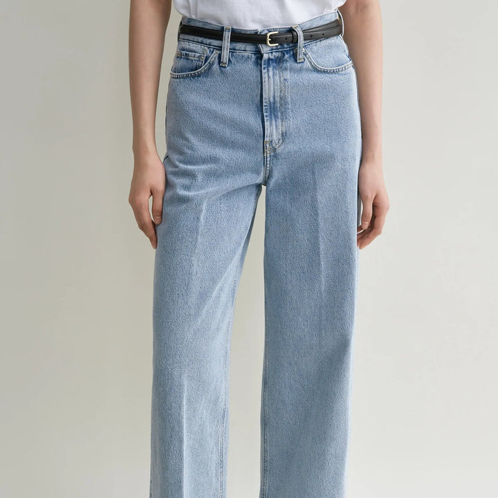 Wide leg denim cool blue