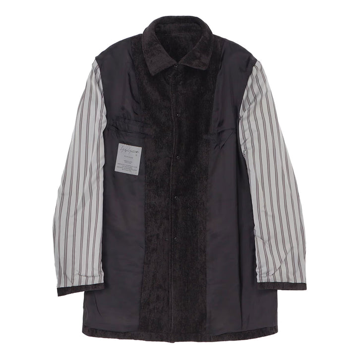 LINEN VELVET TAB DETAIL PADED JACKET