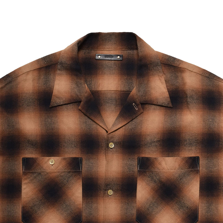 C.Flannel Ombre Open Collar SH