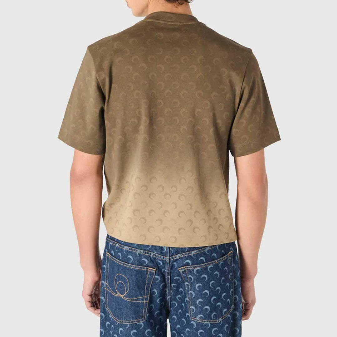 Marine Serre - Faded moon crewneck t-shirt organic cotton