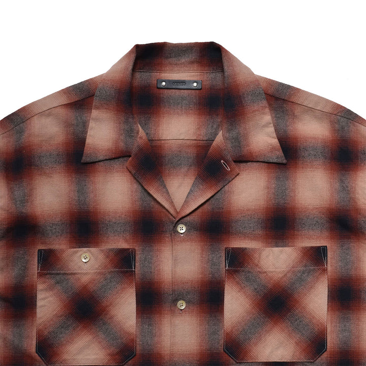 C.Flannel Ombre Open Collar SH