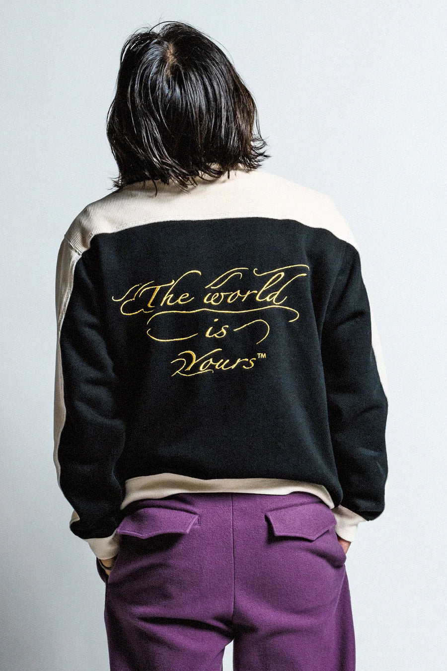 Embroidery Half Zip Sweatshirt