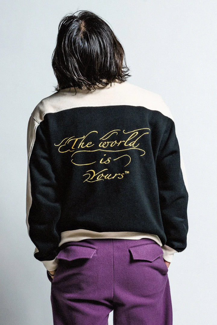 Embroidery Half Zip Sweatshirt