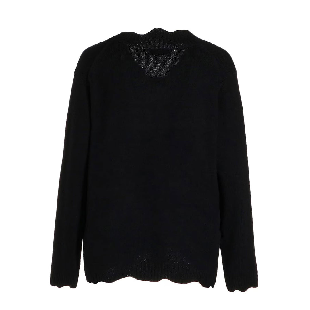 7g Rib v Neck Knit