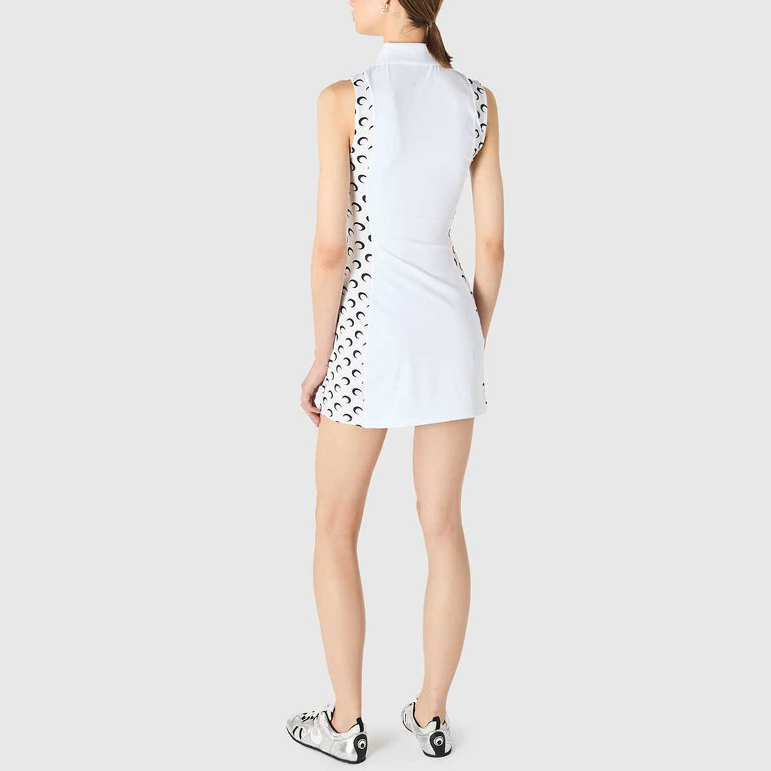 Athleisure polo mini dress with moon inserts