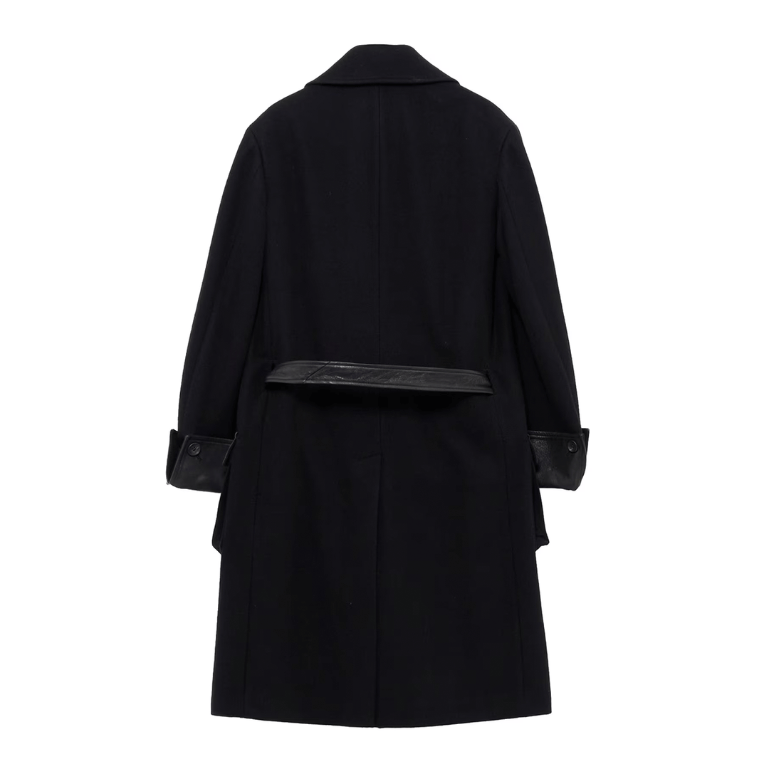 WOOL FLANNEL BELT DETAIL MILITARY 6B JACKET