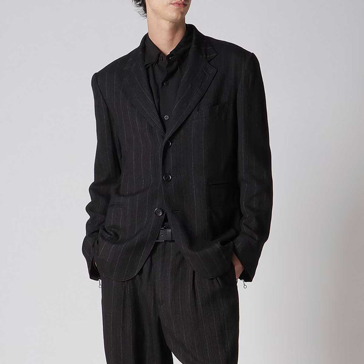 ZIP OPENED CUFF 3-BUTTON JACKET