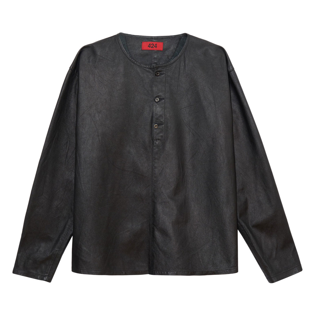 LEATHER HENLEY