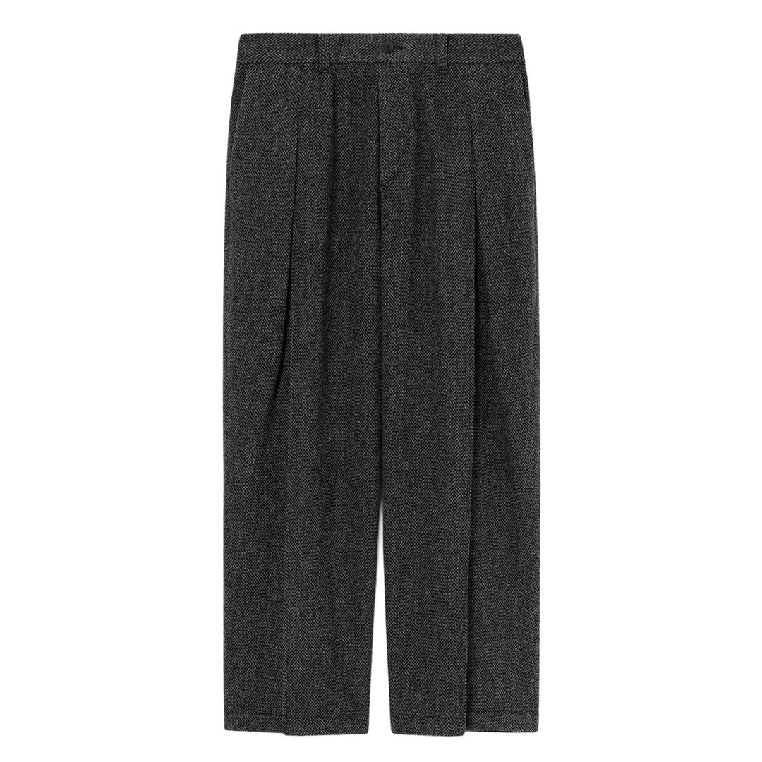 Gray Side one-Tuck Wool Pants