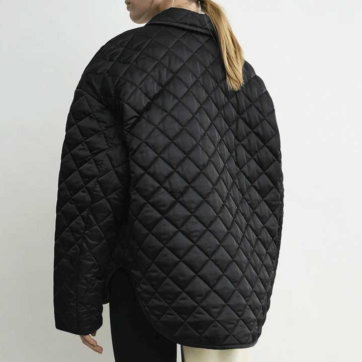 Collared quilted jacket