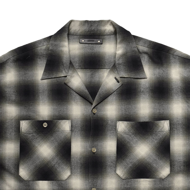 C. Flannel Ombre Open Collar Shirt