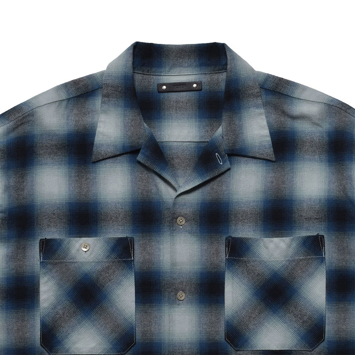 C. Flannel Ombre Open Collar Shirt