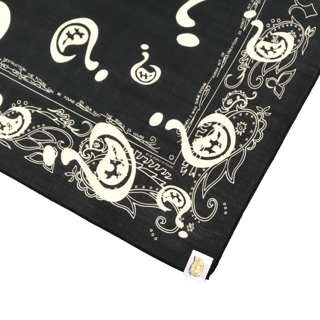THE WORLD IS YOURS - "？" Paisley Silk Wool Bandana
