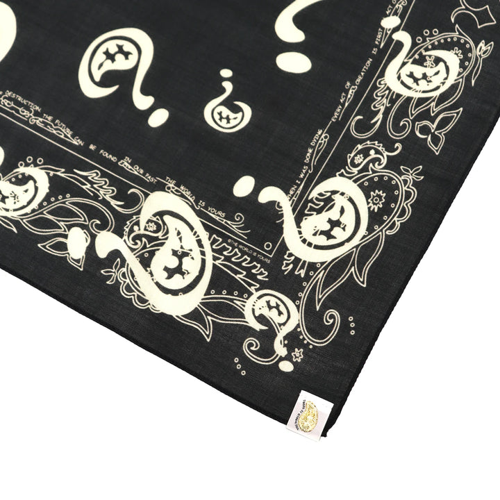 THE WORLD IS YOURS - "？" Paisley Silk Wool Bandana