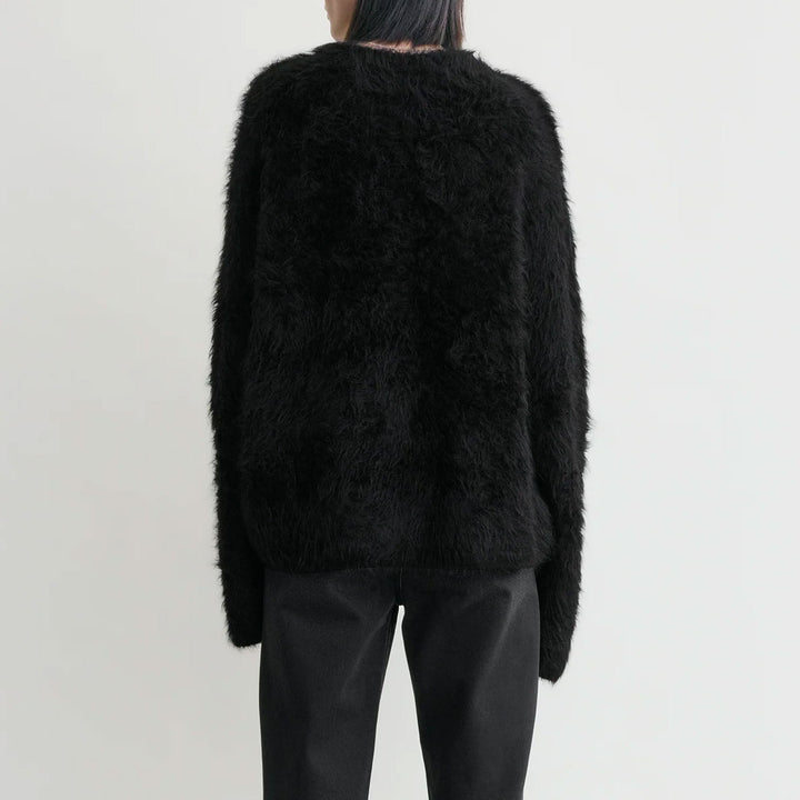Boxy alpaca knit black