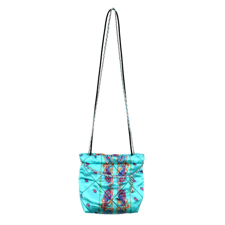 THE WORLD IS YOURS - Paisley Silk Chain Pouch