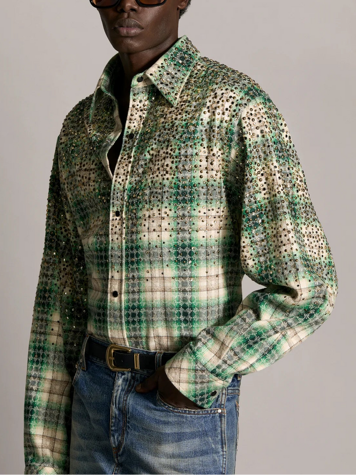 Crystal Oversized Western Flannel