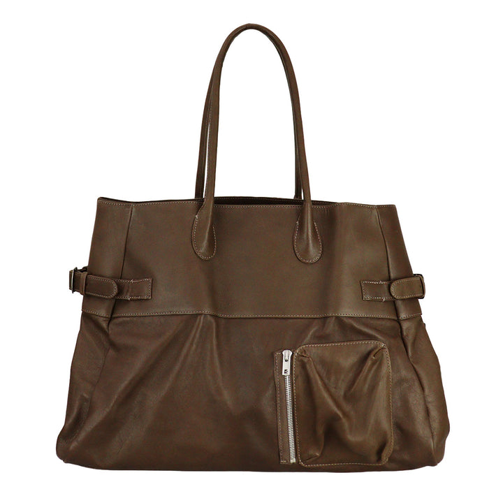 LEATHER BOMBER BAG