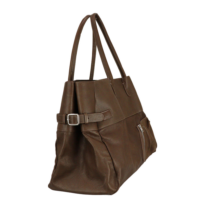 LEATHER BOMBER BAG