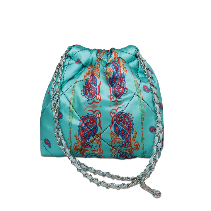 THE WORLD IS YOURS - Paisley Silk Chain Pouch