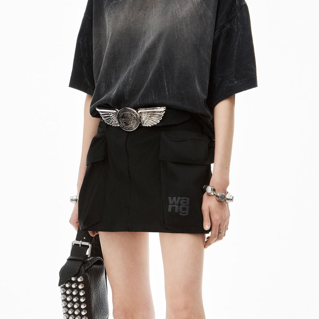 Over -size pocket cargo mini skirt