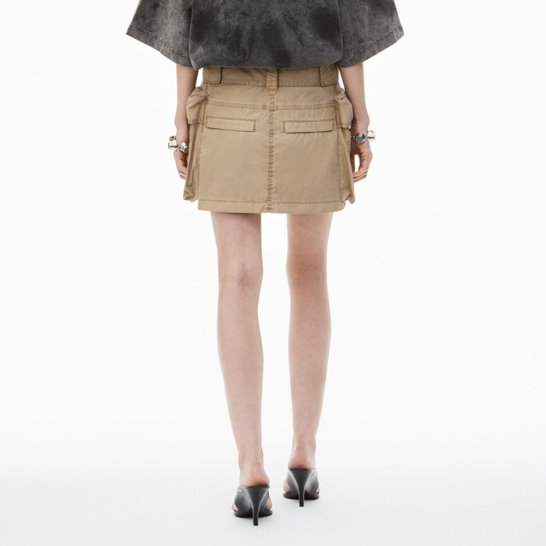 Over -size pocket cargo mini skirt