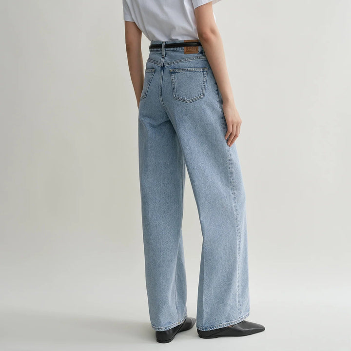 Wide leg denim cool blue