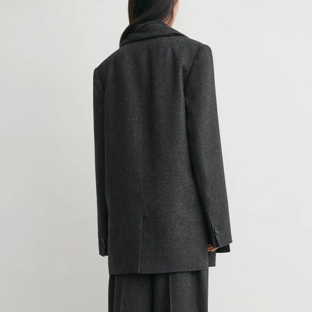 Scarf blazer charcoal