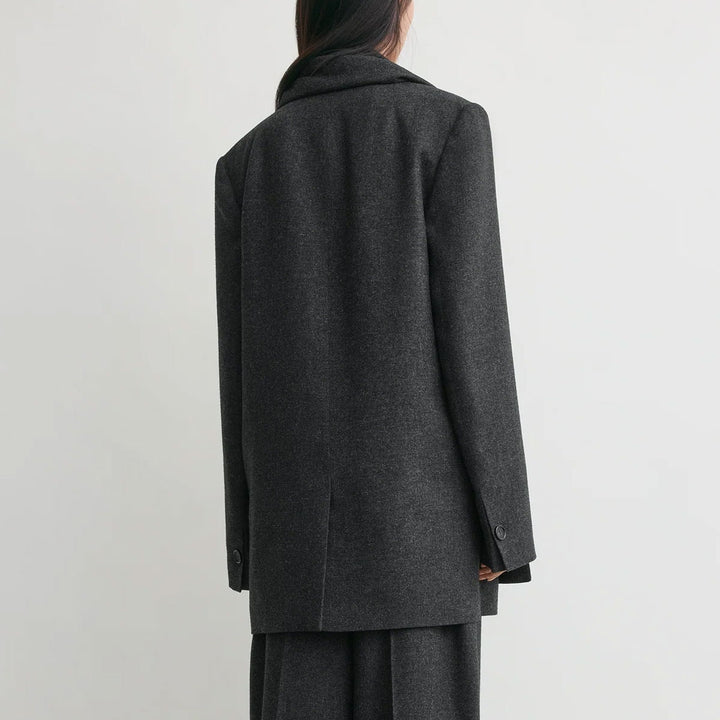 Scarf blazer charcoal