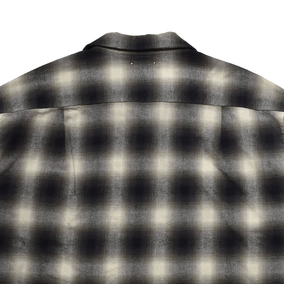 C. Flannel Ombre Open Collar Shirt