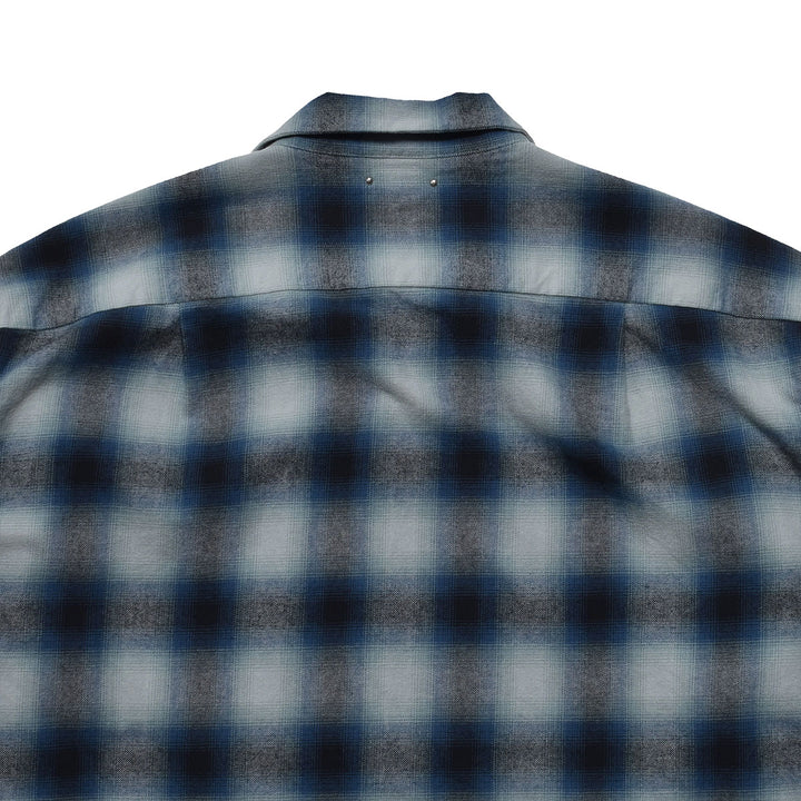 C. Flannel Ombre Open Collar Shirt