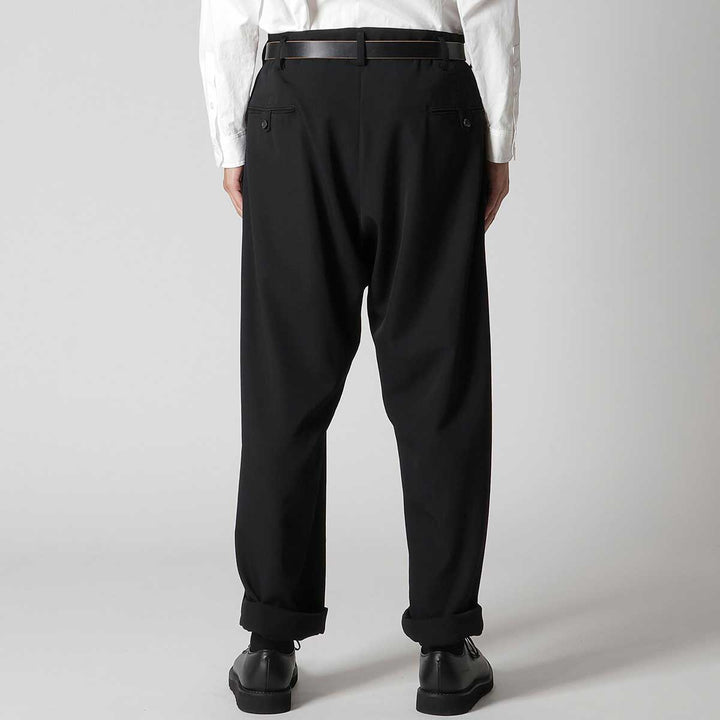 WOOL GABARDINE HEM TAB PANTS