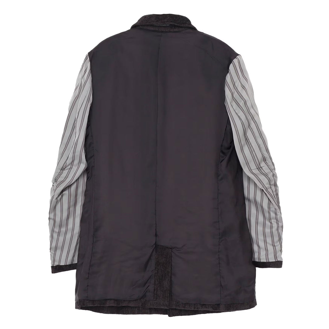 LINEN VELVET TAB DETAIL PADED JACKET