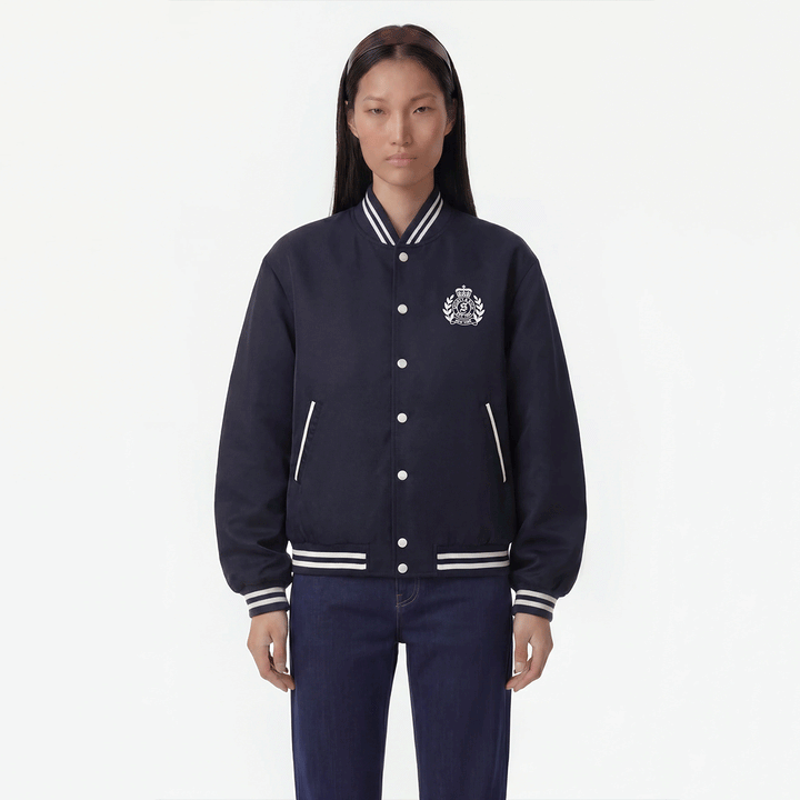H&W Crest Oversized Varsity Jacket
