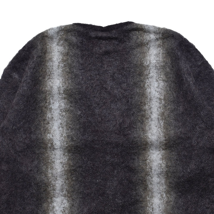 Fuzzy Stripe Mohair Knit Cardigan