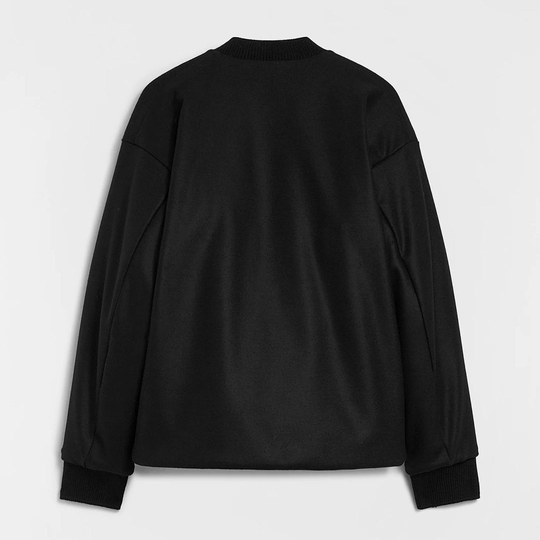 Wool Melton Padded Bomber Jacket