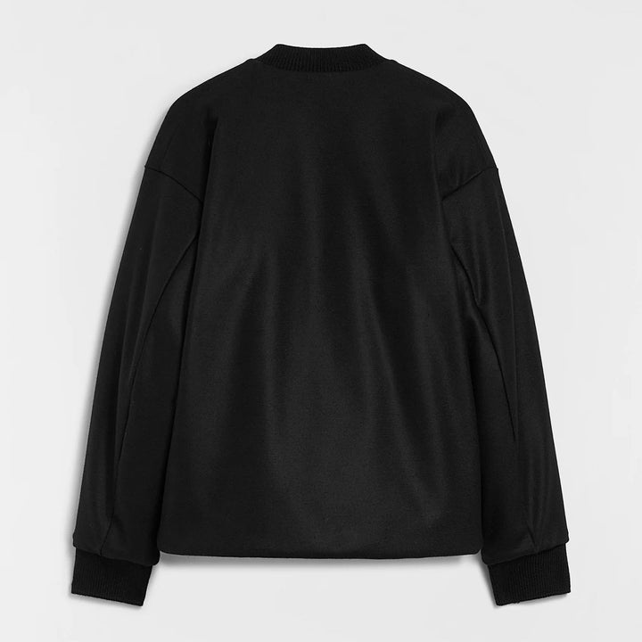 Wool Melton Padded Bomber Jacket