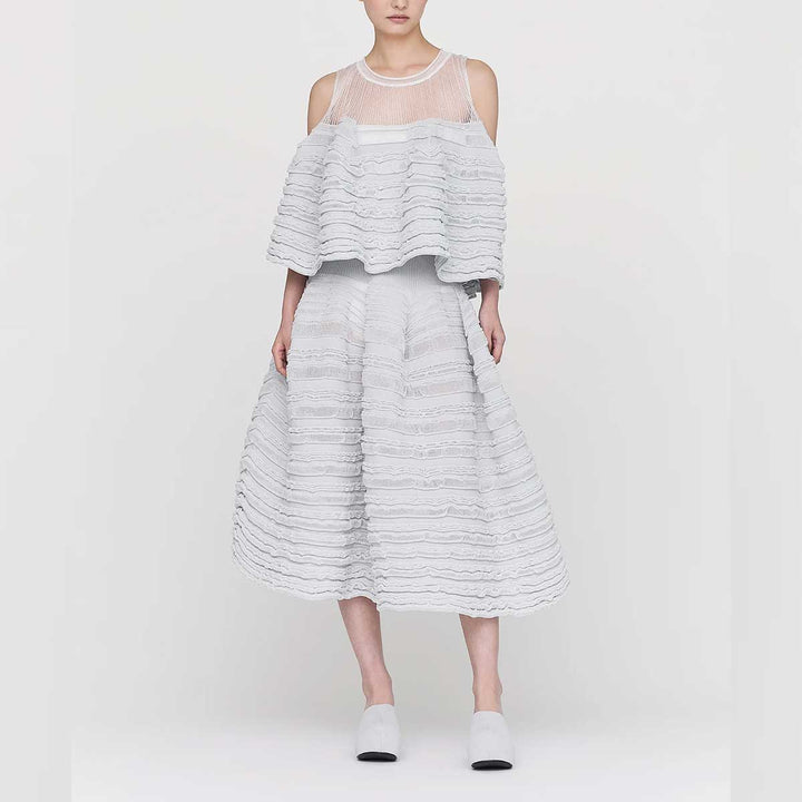 CFCL - POTTERY SWELL LUCENT GLITTER SLEEVELESS BUST FLARE TOP