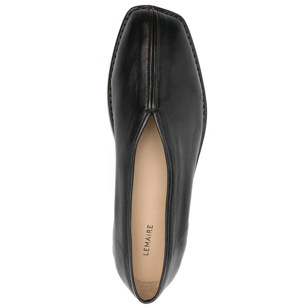 LEMAIRE - レザーのフラットパイピングスリッパ