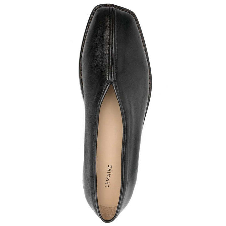 LEMAIRE - レザーのフラットパイピングスリッパ